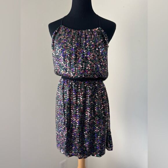PARKER PURPLE SEQUIN DRESS SIZE XS - Picture 3 of 8